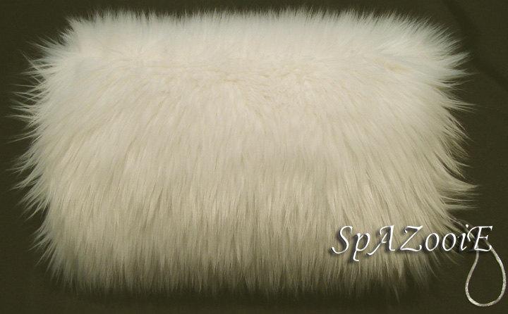 زفاف - Ivory faux fur hand muff bridal wedding hand warmer feathery faux fur