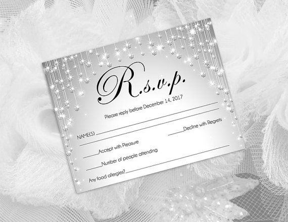 Hochzeit - DIY Printable Wedding RSVP Template 