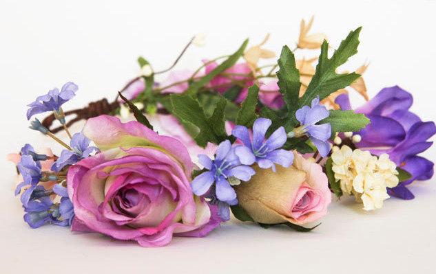 Hochzeit - Bridal hair wreath, Bridal wreath, Rose crown, Flower crown headband, Wedding headpiece, Bridal flower headpiece
