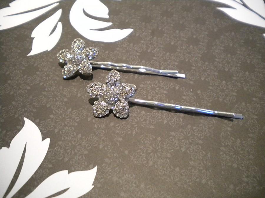 Wedding - Starfish hairpin, 2  bridal Hairpin, Starfish Rhinestone, Bridal jewelry, Bridesmaid gift, destination