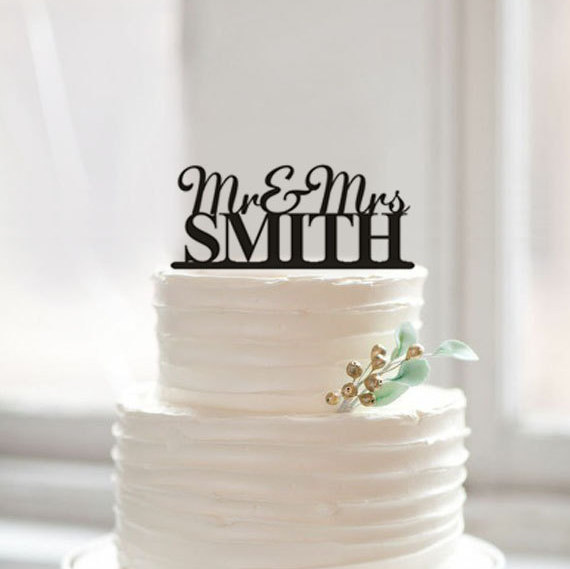 Wedding - Personalized mr and mrs cake topper,last name wedding cake topper,romantic cake topper,rustic mr and mrs cake topper with last name 15192