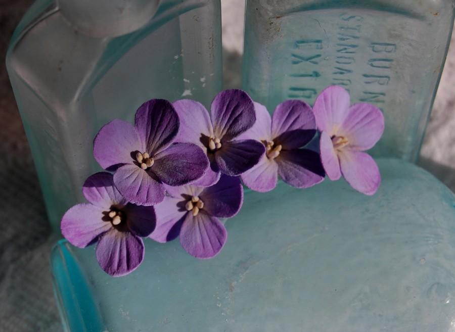 Свадьба - Hydrangea hair pins for weddings, set of 6 hair pins, clay flowers