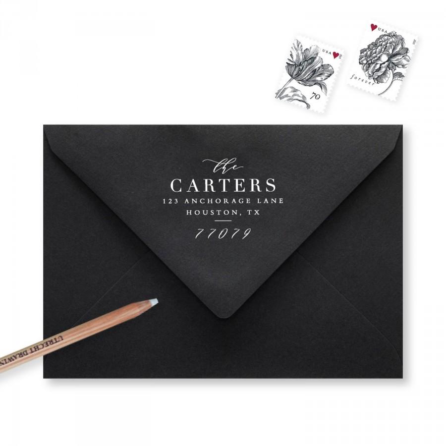 Wedding - Return address stamp - rubber stamp - self inking stamp - modern stamp - Carter
