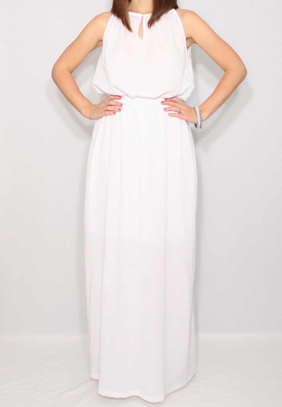 Mariage - White dress long Wedding dress Chiffon dress