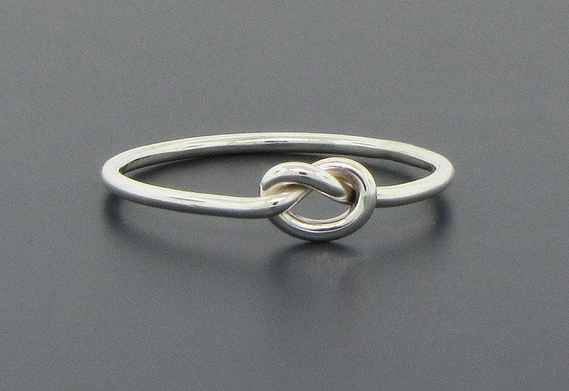 زفاف - Love knot ring, sterling silver ring, promise ring, commitment ring, purity ring, friendship ring, 16 gauge