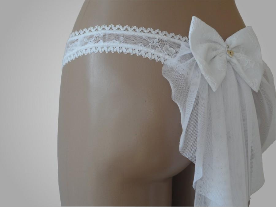 زفاف - Sweet Bridal Panty with Veil Handmade