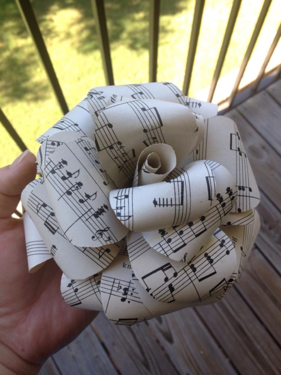 Wedding - Large Sheet Music Flowers - 6 inches