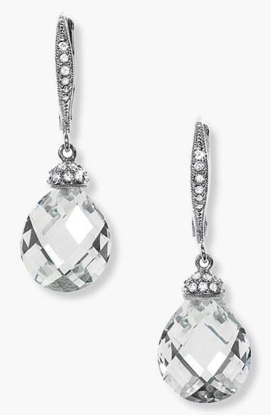 Mariage - Nadri Faceted Crystal Drop Earrings
