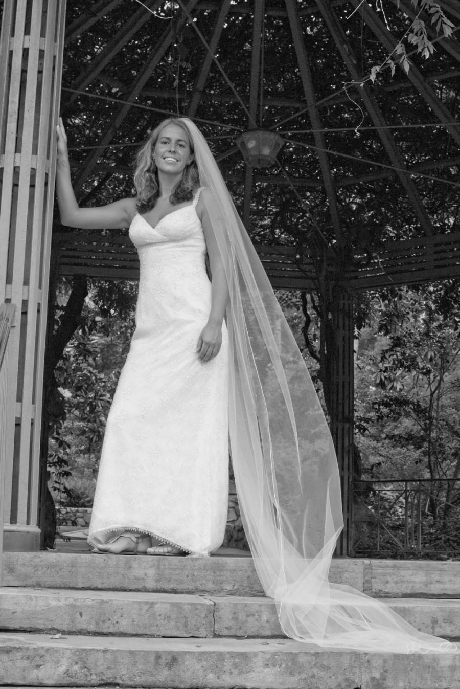 Свадьба - Wedding veil - Cathedral length  bridal veil - 108 inches long with a beautiful pencil edge
