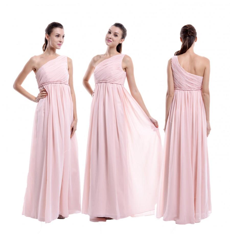 Mariage - Maternity Bridesmaid Dress, One Shoulder Long Empire Waist  For Pregnant Women