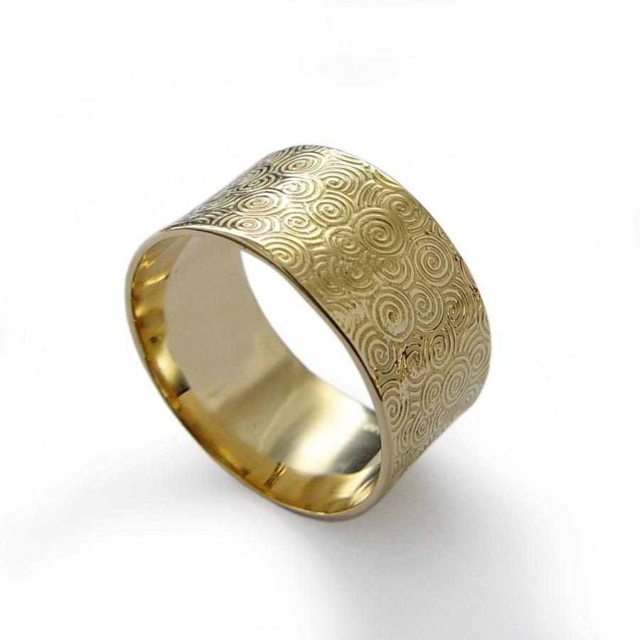 زفاف - Vintage style wedding gold band, spiral pattern, ethnic wedding ring, thin comfortable ring unisex engagement band,Spiral handmade ring sale