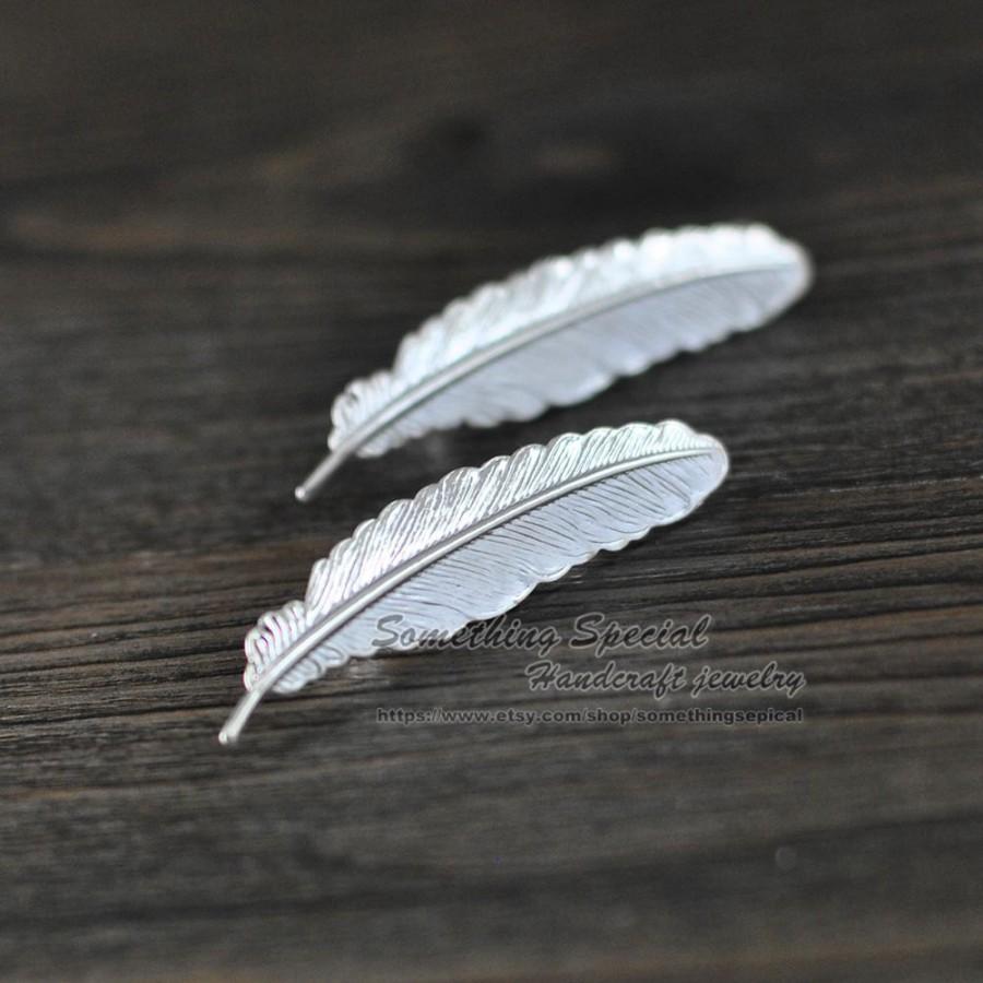 Свадьба - Feather hair pin Feather hair clip Silver feather Hair clip Natural Woodland wedding bridesmaid bridal girls Hair Accssories