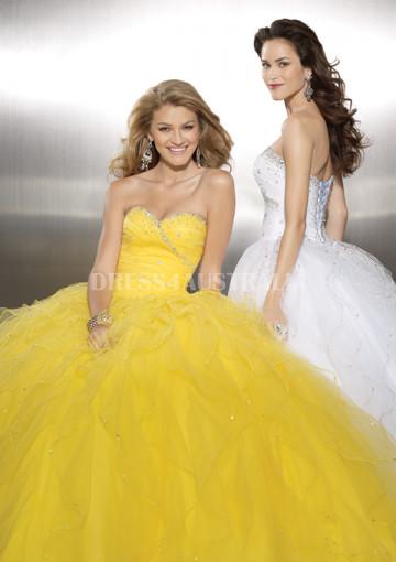 Mariage - Buy Australia Ball Gown Daffodil Sequins Beaded Organza Evening Dress /Prom Dresses PAZ by MLGowns 8737 at AU$189.62 - Dress4Australia.com.au