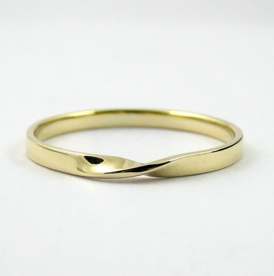 Wedding - Gold Mobius Ring, Infinity Ring, Hallmarked Solid Gold Ring, Twisted Band, Gold Wedding Ring, Promise Ring, Modern Ring, 9k Gold Ring