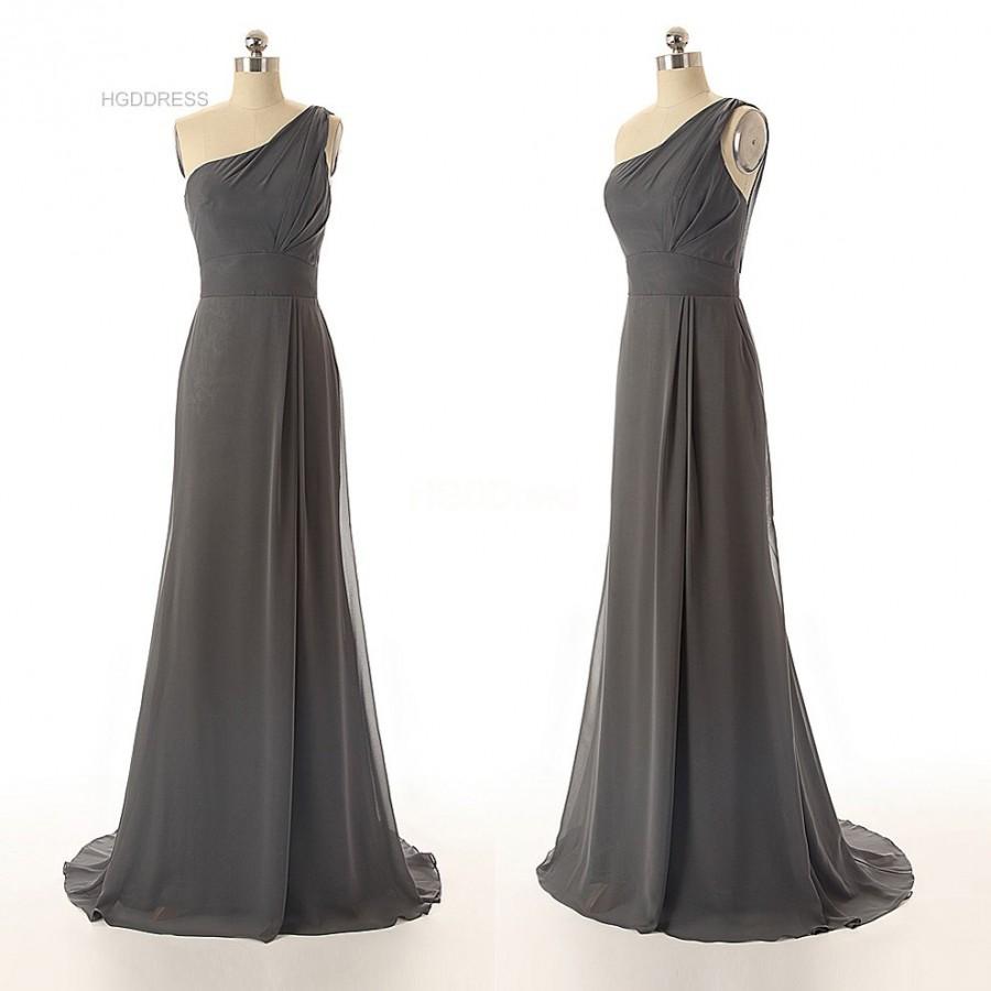 Mariage - Black Long Prom Dresses One-shoulder Chiffon Prom Dress Long Evening Dresses Chiffon Formal Dresses Party Dress