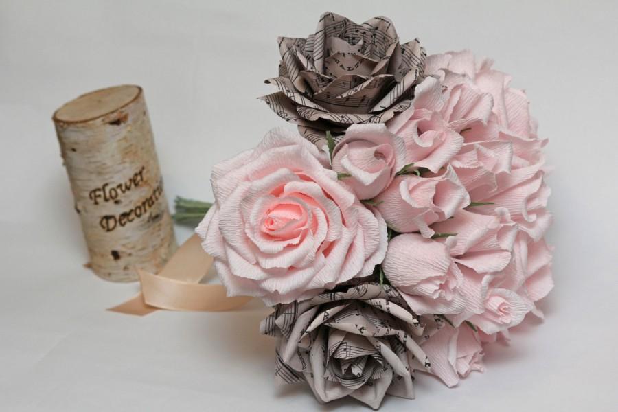 Wedding - wedding bouquet, paper wedding bouquet, bridal bouquet, paper bouquet, bridesmaids bouquets, paper flowers, paper roses