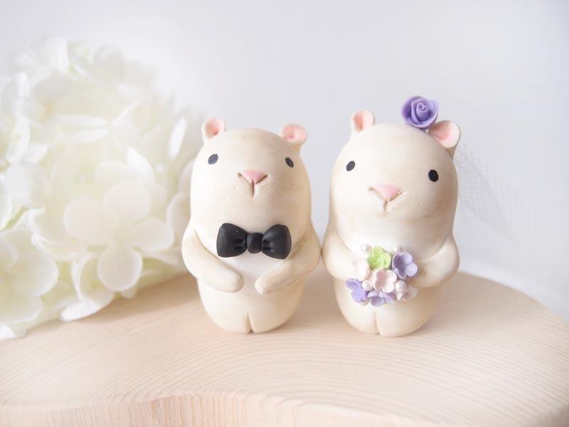 Hochzeit - Custom Wedding Cake Toppers - Love Hamster