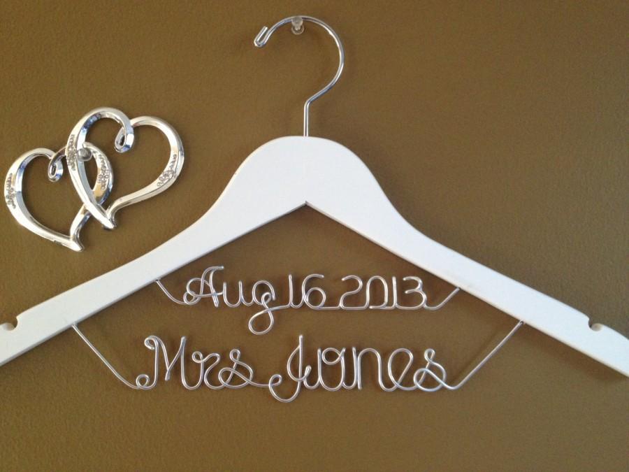 Personalized Bridal Hanger With Date Custom Bridal Hanger Brides Hanger Bride Name Hanger 8479