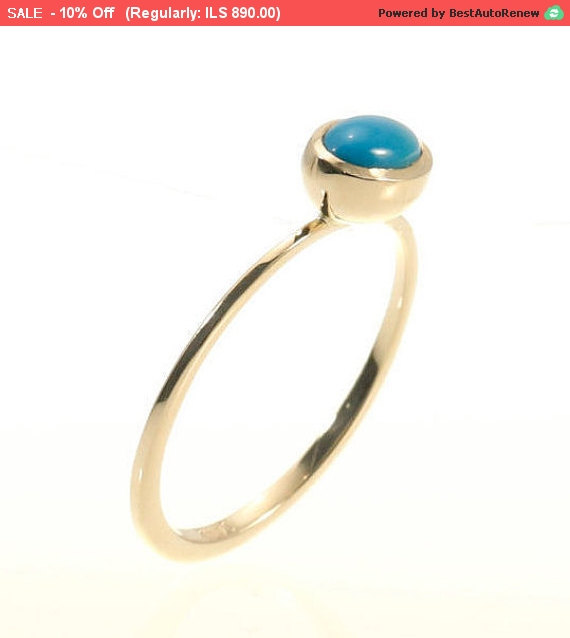 Mariage - Turquoise Engagement Ring, pale blue Natural turquoise Ring, Gold Engagement Ring, blue turquoise 14k Yellow Gold Ring in aelegant design.
