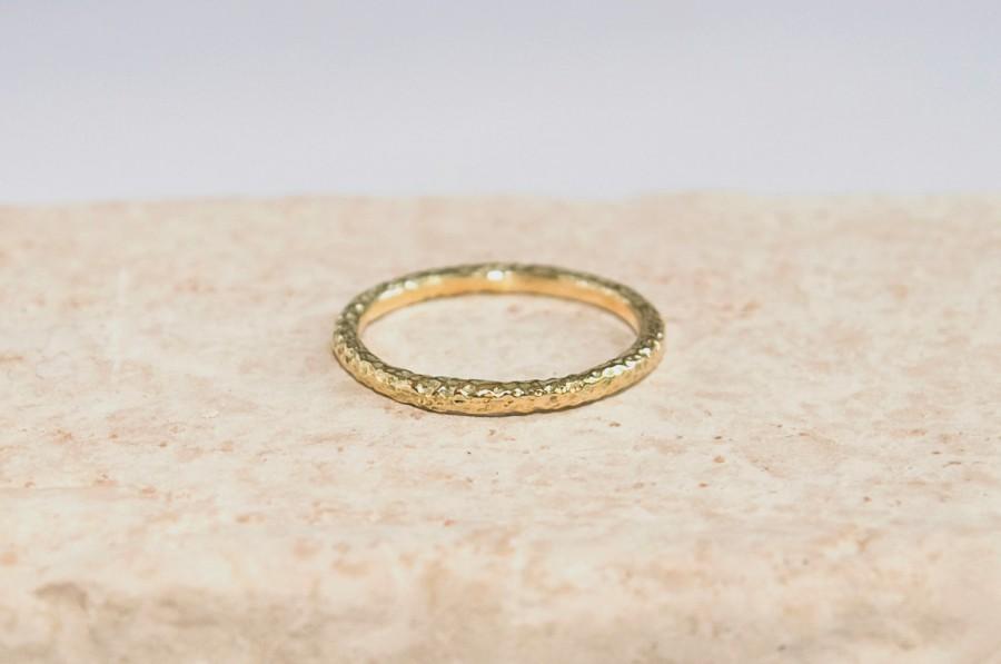 زفاف - 14K Solid Gold Weeding Band, Unique Gold Ring, Women Wedding Ring.