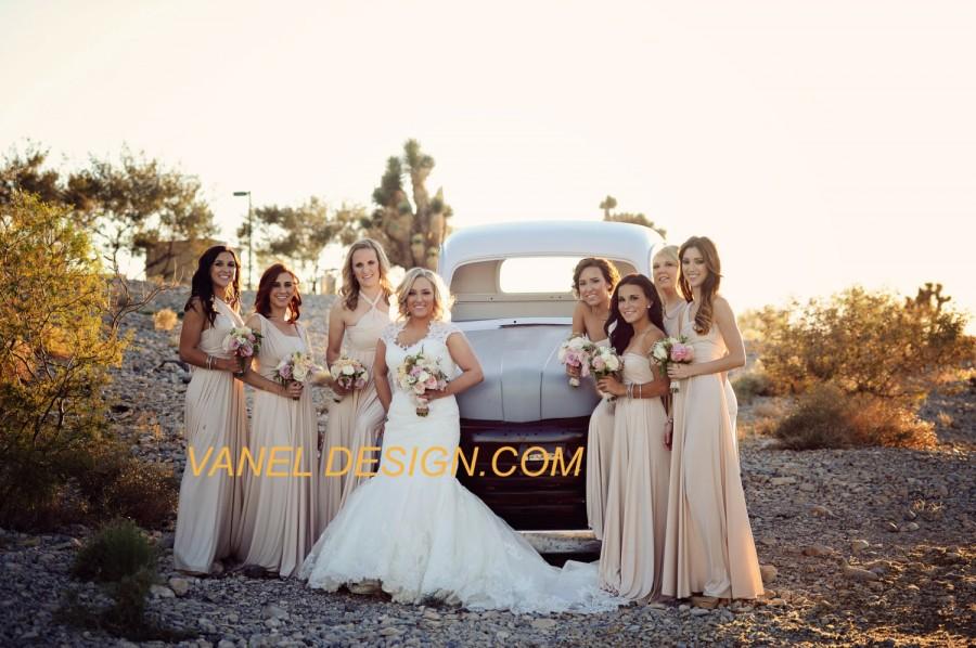 Hochzeit - Bridesmaids Dress, Convertible Bridesmaid Dress, Infinity Dress, Wrap Dress, One Dress Endless Styles, Ivory, Cream, Champagne