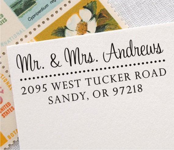 Hochzeit - Return Address Stamp - Custom Address Stamp, Self Inking Address Stamp (040)