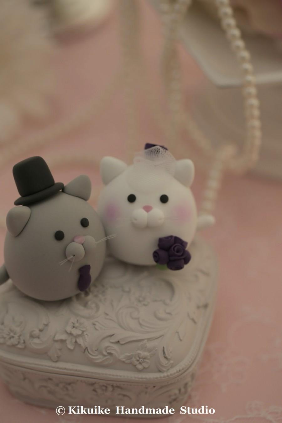 Mariage - kitty and Cat wedding cake topper