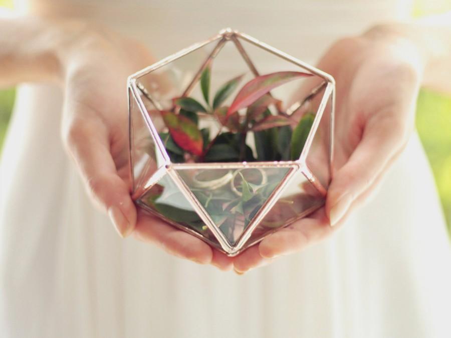 Свадьба - NEW! Mini Geometric Terrarium / Icosahedron / Ring Pillow Alternative / Wedding Ring Box / Glass Box / Geometric Glass Box / Ring Bearer Box
