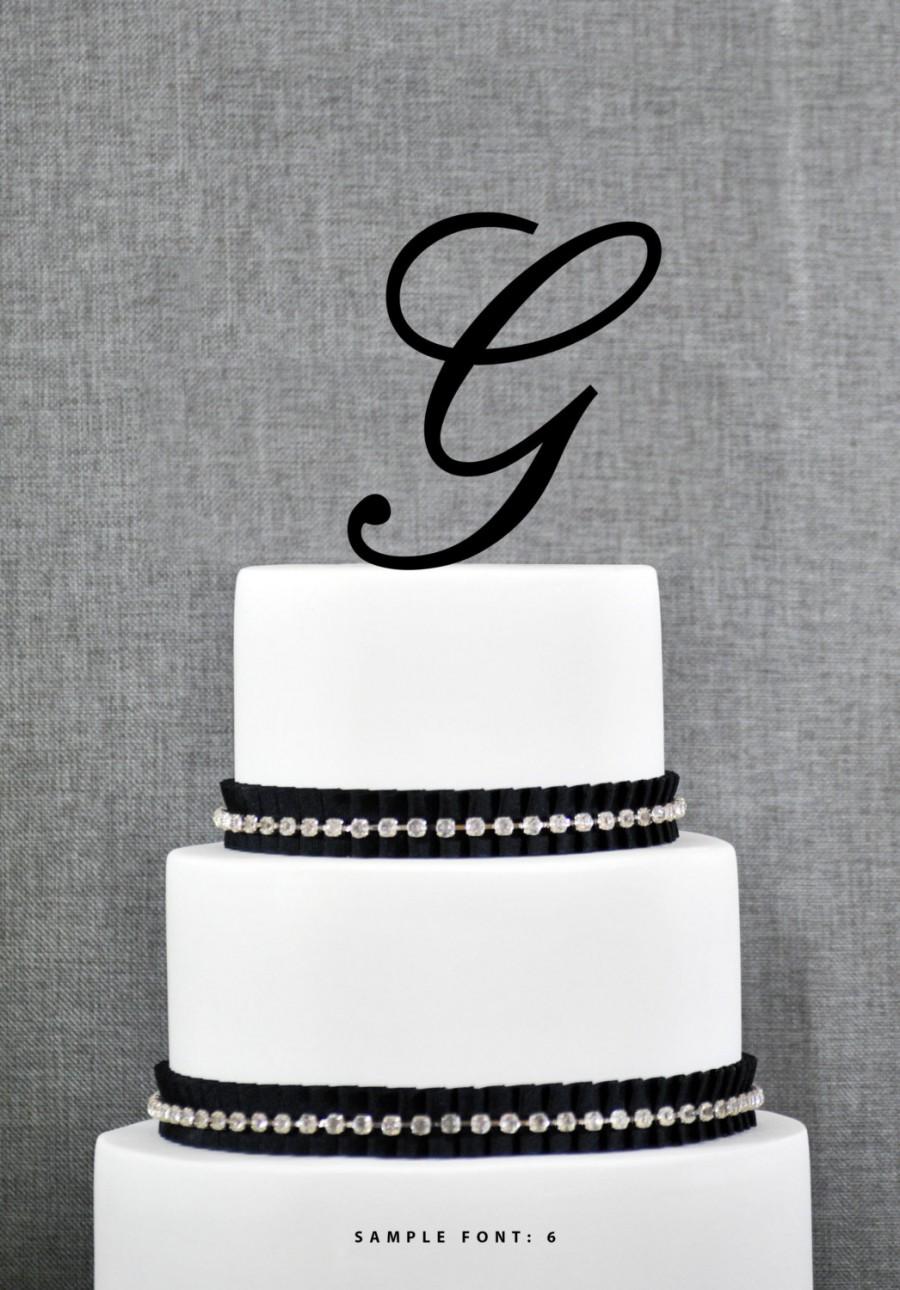 Wedding - Personalized Monogram Initial Wedding Cake Toppers -Letter G, Custom Monogram Cake Toppers, Unique Cake Toppers, Traditional Initial Toppers