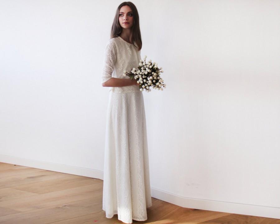 Wedding - Ivory lace wedding skirt, Maxi Lace skirt, A line wedding skirt