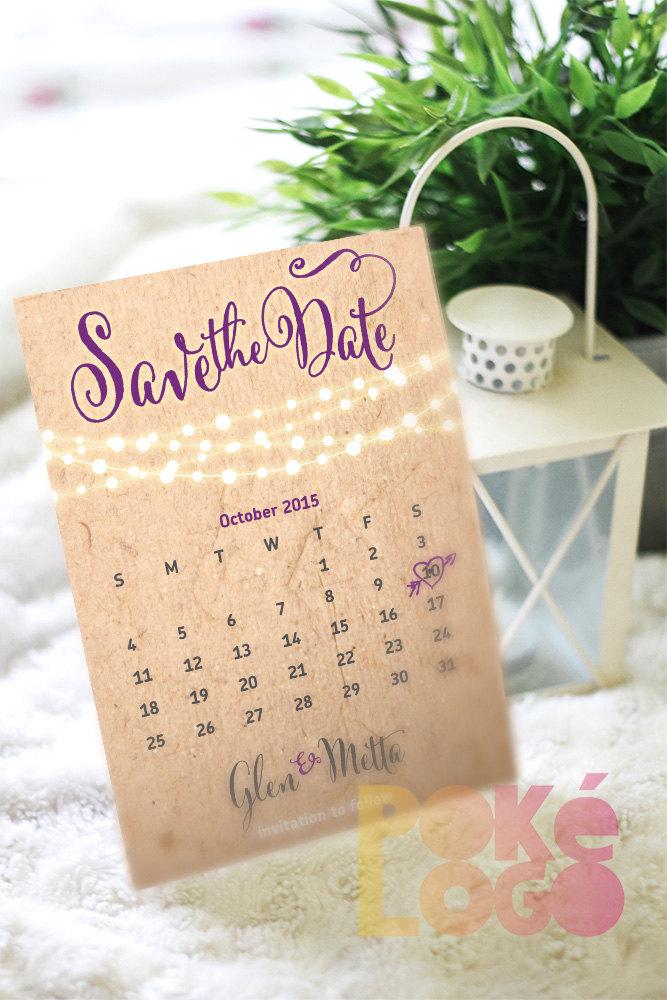 Mariage - Fairy Lights String of Lights Save the Date Printable Digital