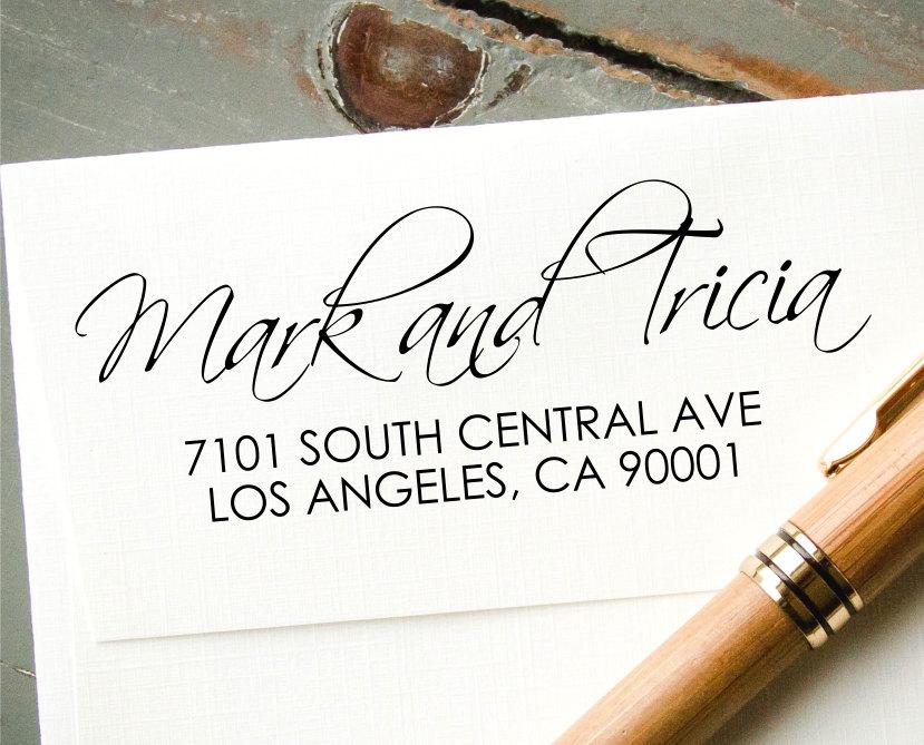 Mariage - Self Inking Return Address, Custom Address Stamp, Custom Rubber Stamp, Personalized Address Stamp, Wedding Stamp, Hand Calligraphy Look