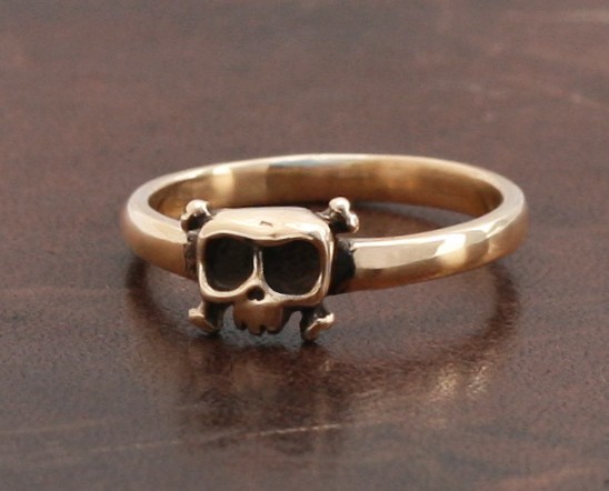 زفاف - Baby Skull Ring, 'Louie' in 14KT Gold Engagement - women ring - Wedding - gift for her - Free shipping in the US