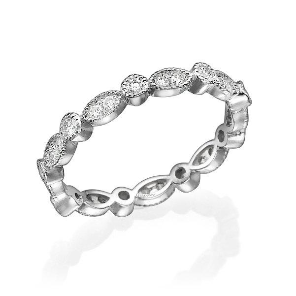 Mariage - eternity ring white gold ring eternity band diamond ring art deco ring full setting ring diamond eternity band wedding ring christmas Gift