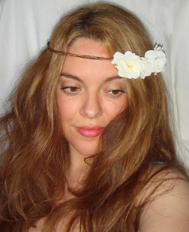 زفاف - Headband, Halo Headband, Flower Crown, Flower Headband- SIENNA, Headband, Accessories, Wedding, Bridal,  White flowers, Bohemian