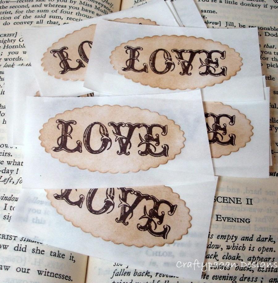 Hochzeit - LOVE Sticker Seals-Handmade-Perfect for Sealing Invites-BUNDLE Set of 50