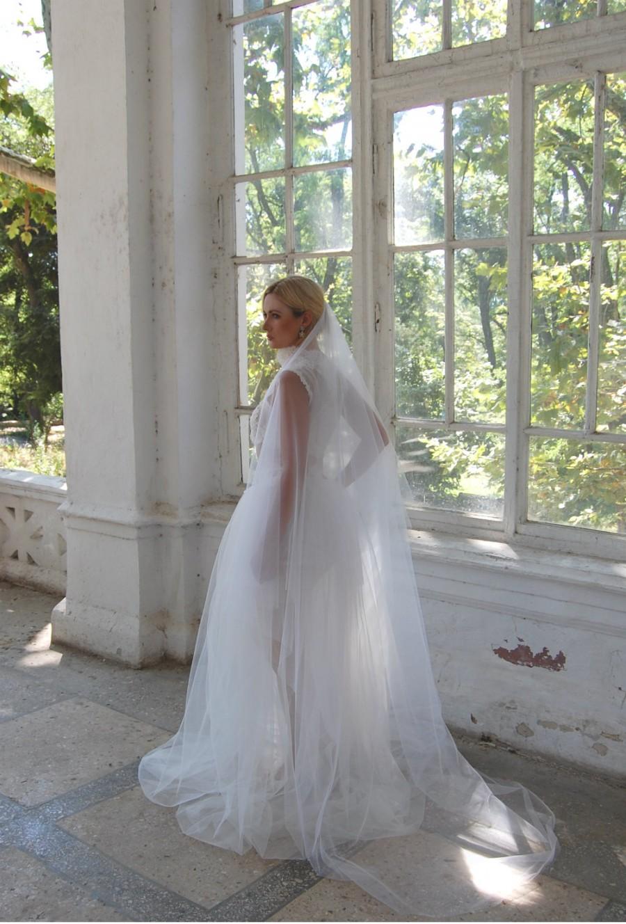 Hochzeit - simple veil, Cathedral veil, wedding veil, Bridal veil, single tier, 108 inches, Cathedral Wedding Veil, Ivory Veil, White veil, veils