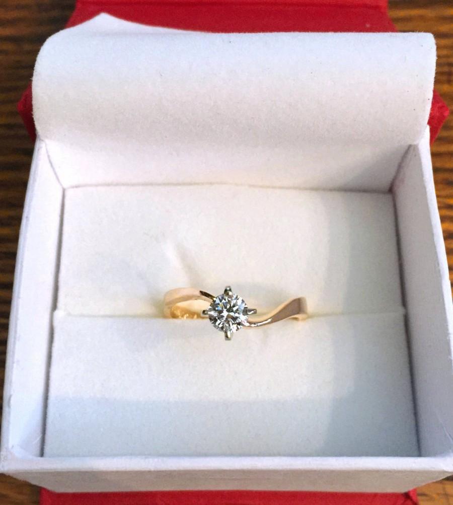 Hochzeit - 14k Gold Eternity Engagement Ring - Unique Engagement Ring - Simple Engagement Ring - Modern Engagement Ring - Minimalist Engagement Ring