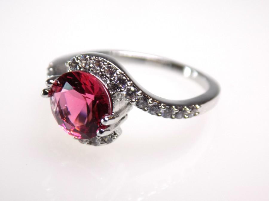 Wedding - cz ring, cz wedding ring, cz engagement ring, ruby cz ring, red cz ring, cubic zirconia engagement ring, size 5 6 7 8 9 10 - MC1083771AZ17