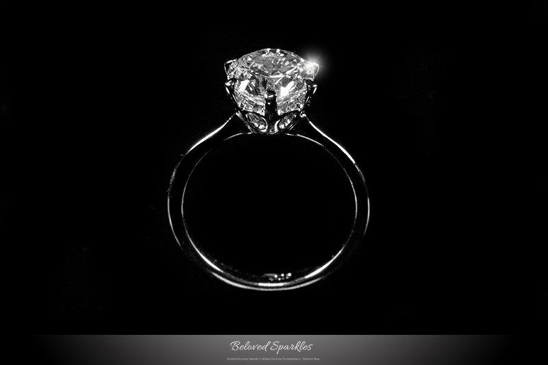 زفاف - 2 Carat Solitaire .925 Sterling Silver Engagement CZ Ring, Round Cut Cubic Zirconia Ring, Classic Diamond Wedding Anniversary Promise Ring