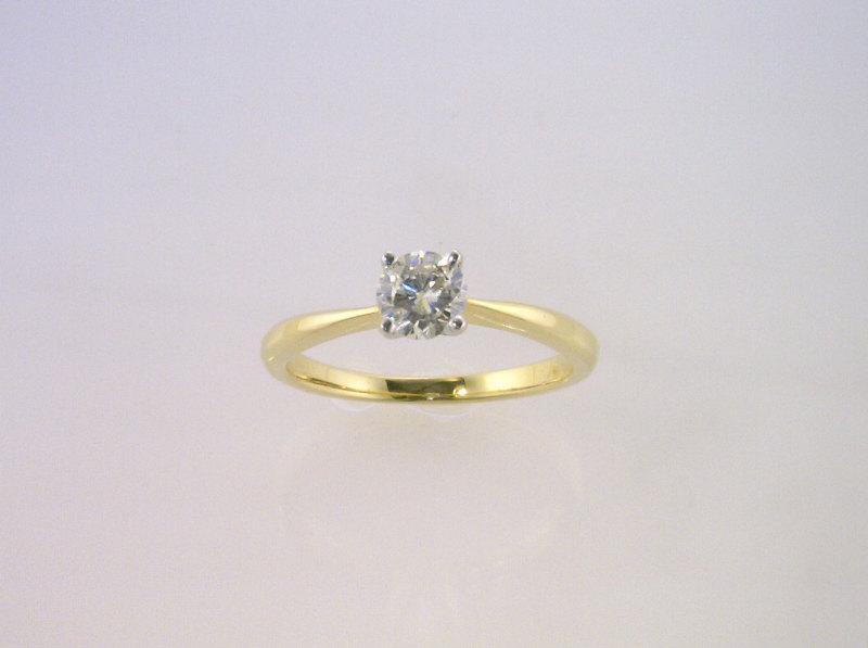 Свадьба - 14kt Yellow Gold Engagement Ring with 0.54ct Brilliant Cut Diamond