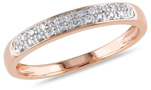 Wedding - Diamond 1/10 CT. T.W. Diamond Bridal Ring in 10K Pink Gold (GH) (I2:I3)