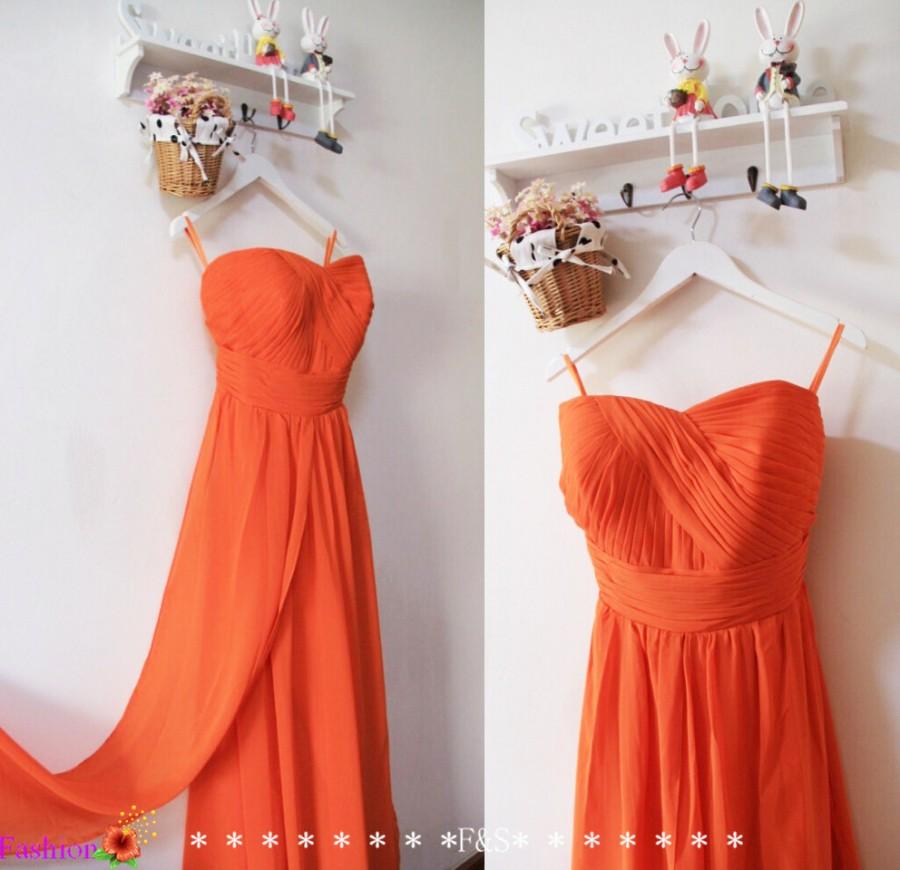Hochzeit - Orange Bridesmaid Dress,Sexy Simple Long Orange Dress,Long Convertible Bridesmaid Dress,Orange Evening Prom Dress,Sexy Bridesmaid Dress