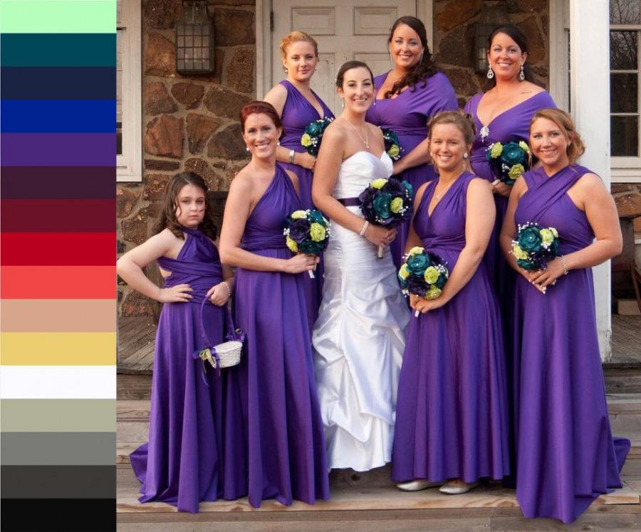 Hochzeit - CHILD SIZE infinity dress, Free-Style Dress, convertible dress, junior bridesmaid dress, flower girl dress, toddler dress, girls dress