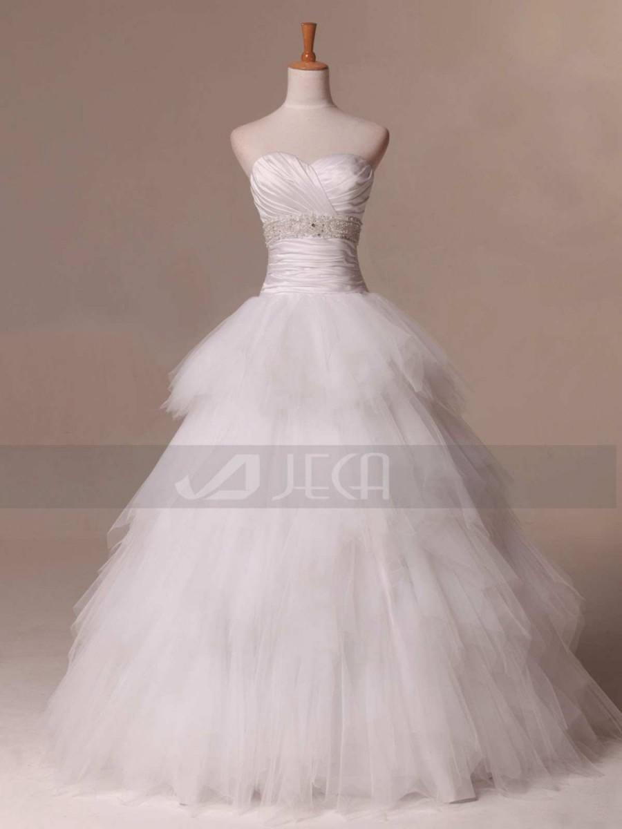 Hochzeit - Layered Skirt Princess Deb Dress Wedding Gown
