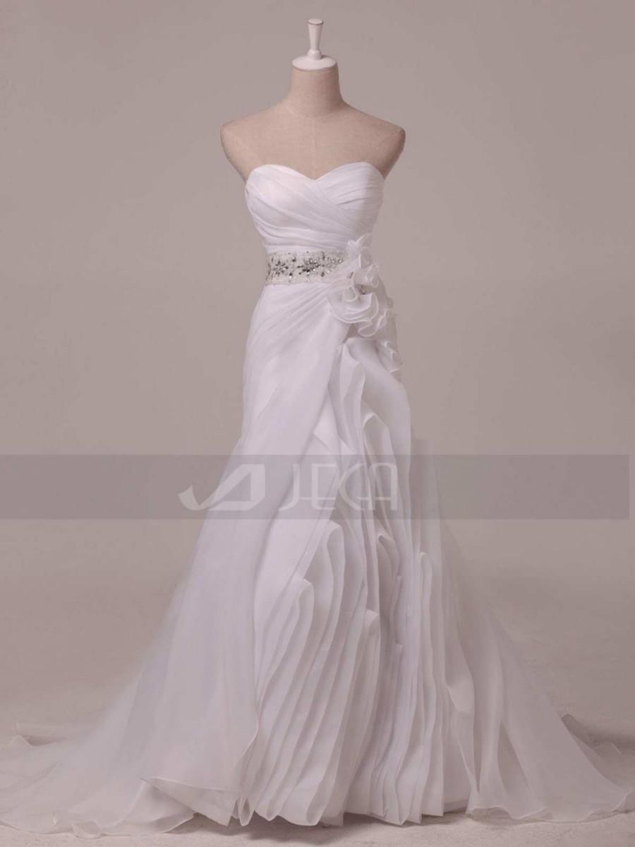 Wedding - High Fashion Dramatic Ruffled Wedding Dress Modern Wedding Gown
