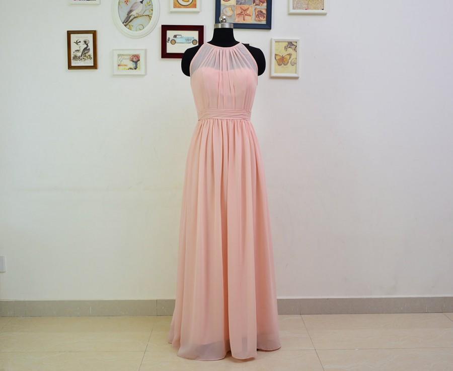 Свадьба - Long Chiffon Bridesmaid Dresses Long Pearl Pink Convertible Dress Floor Length Infinity Dress Bridesmaid Dress