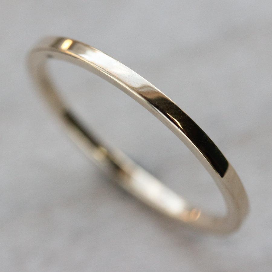 زفاف - Square Women's Wedding Band - Square Stacking Ring - Delicate Thin Minimalist Ring - Eco-friendly Gold Ring
