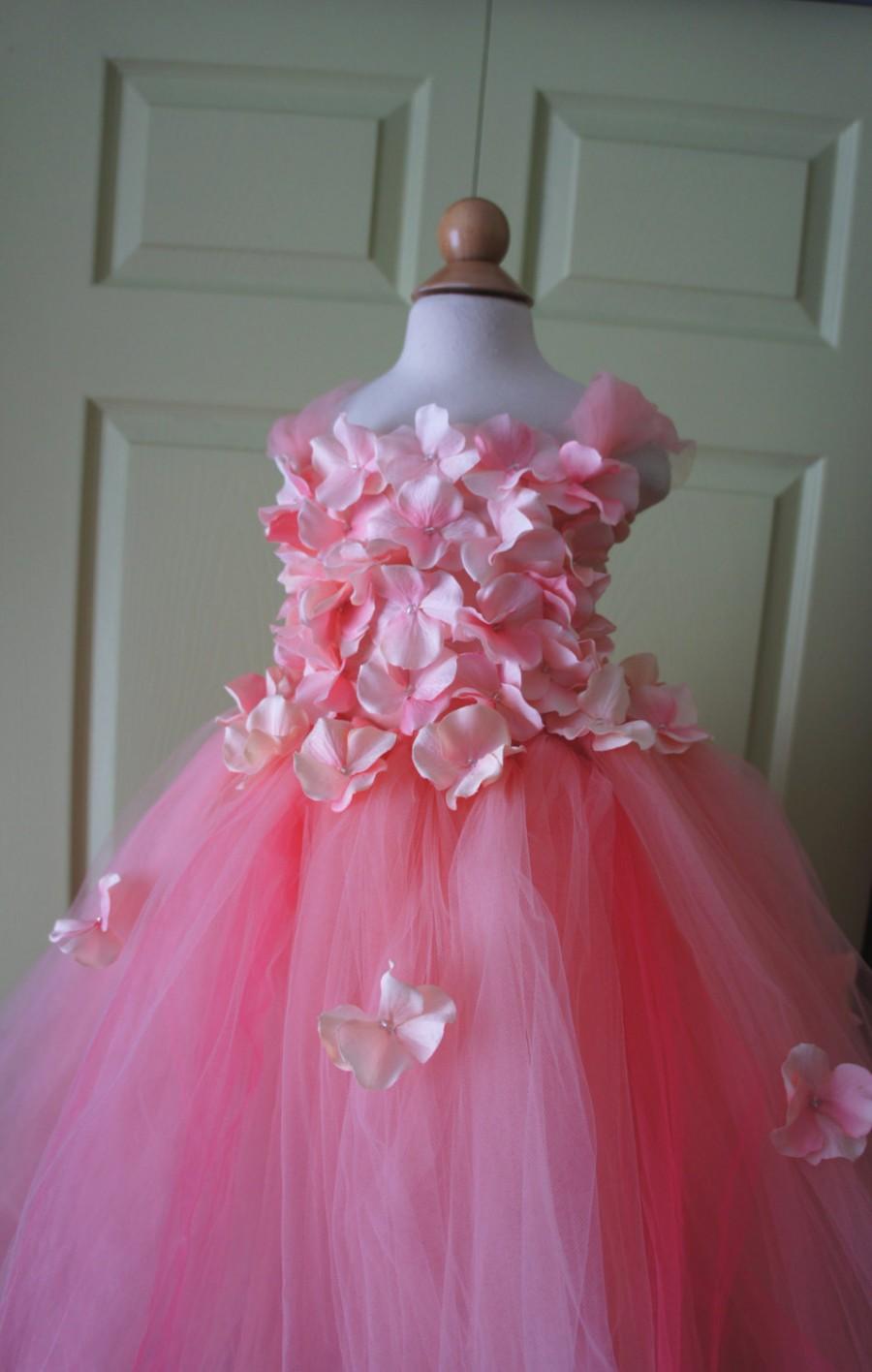 زفاف - Flower Girl Dress, Tutu Dress, Photo Prop, Pink Dress, Flower Top, Tutu Dress