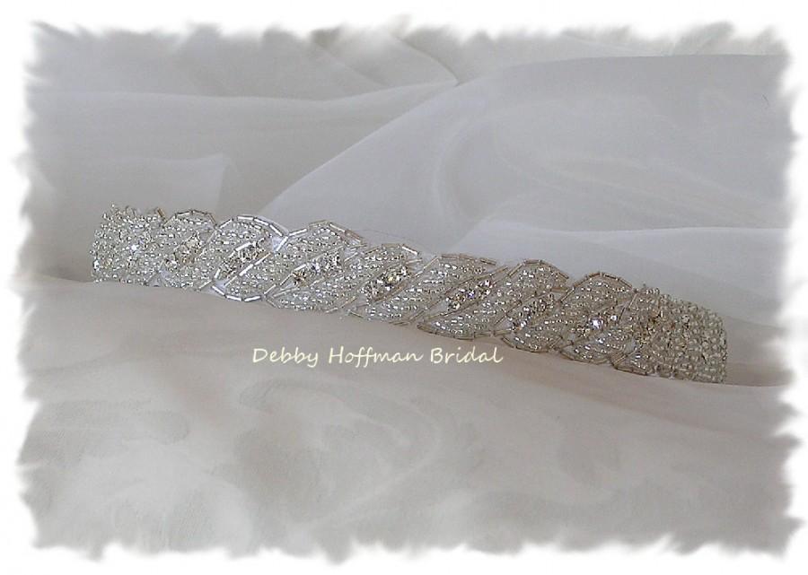 زفاف - Wedding Headband, Rhinestone Crystal Bridal Headband, Rhinestone Rope Headband, Jeweled Headpiece, Rhinestone Bridal Hair Piece, No. 5040HB
